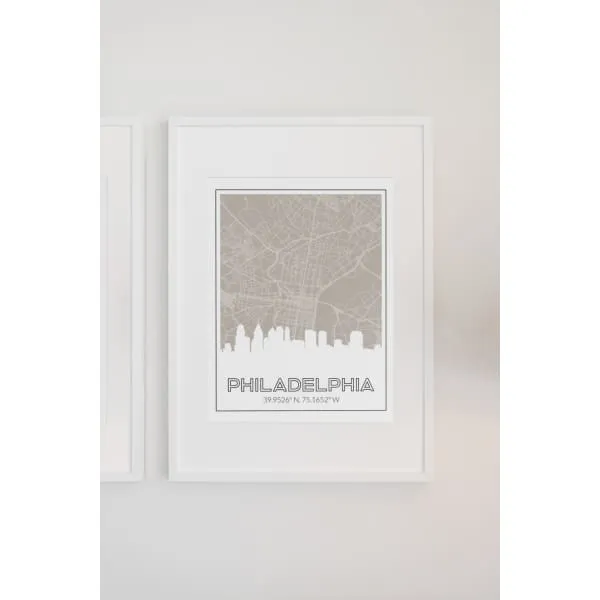 Philadelphia Pennsylvania skyline and map | Handshake