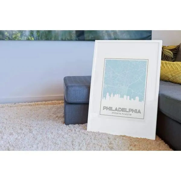 Philadelphia Pennsylvania skyline and map | Handshake