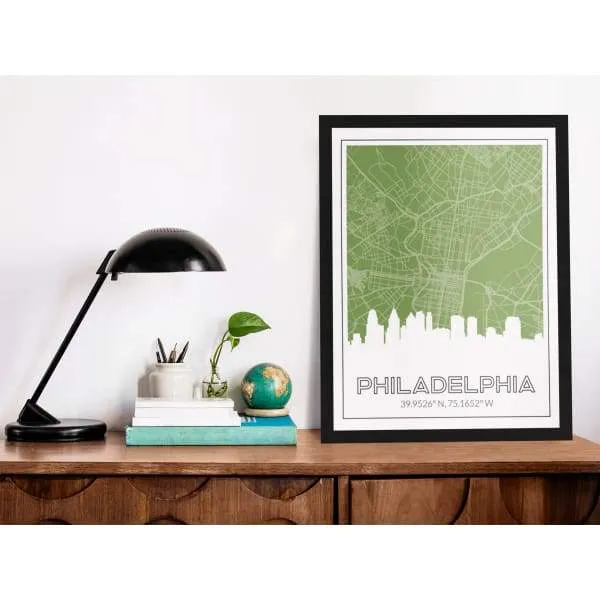 Philadelphia Pennsylvania skyline and map | Handshake