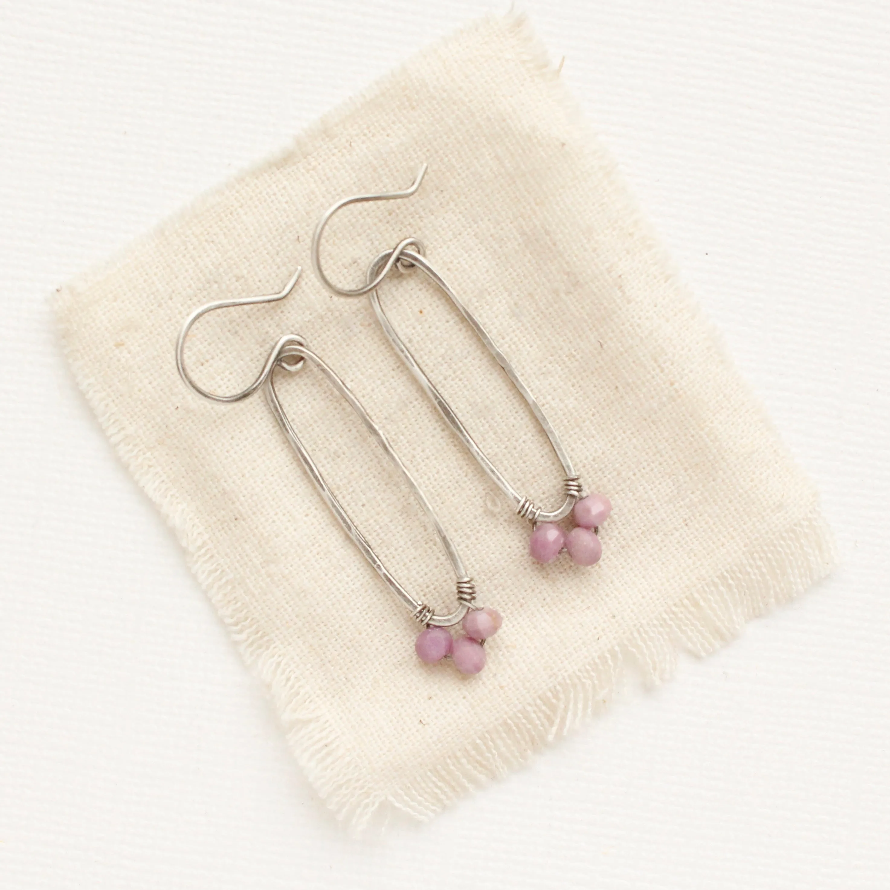 Phosphosidierite Forged Long Hoop Earrings