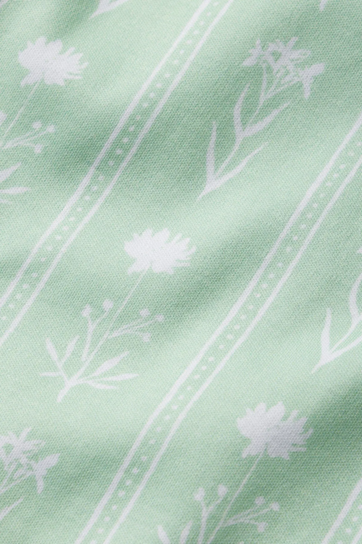 Pima Short Robe in Parisian Green Watercolor Stems