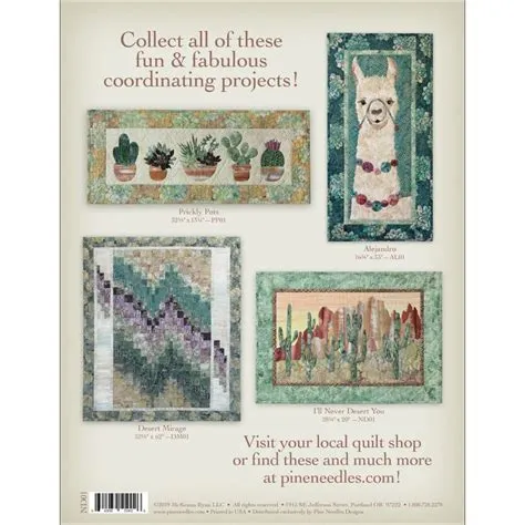 Pine Needles Prickly Pots Traditional Applique Quilt Kit PP01