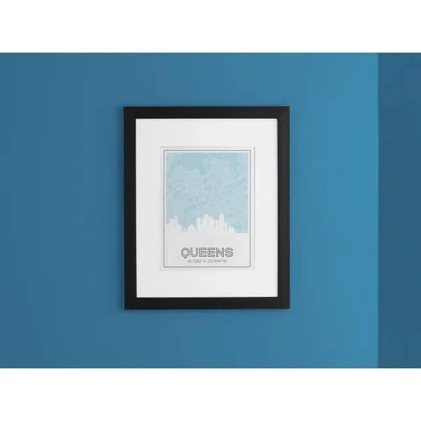 Queens, New York road map and skyline