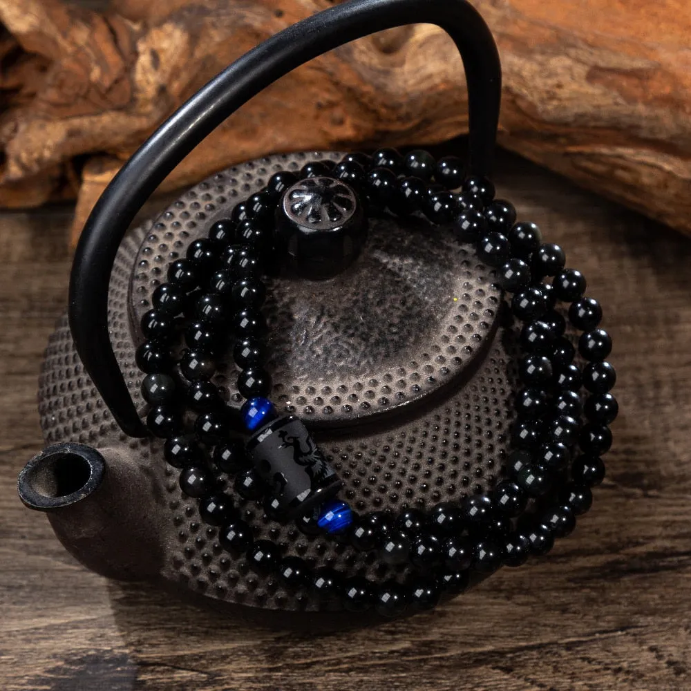 Rainbow Obsidian Dragon / Phoenix Bracelet