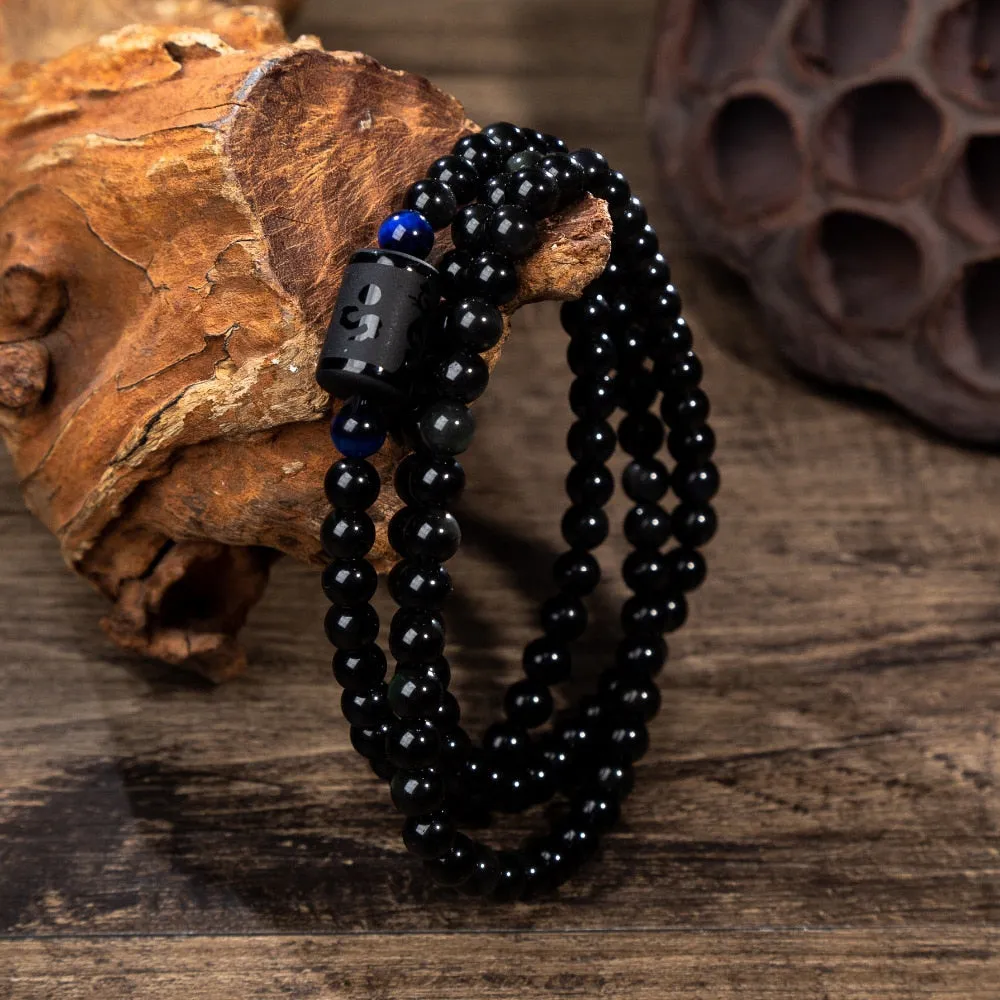 Rainbow Obsidian Dragon / Phoenix Bracelet