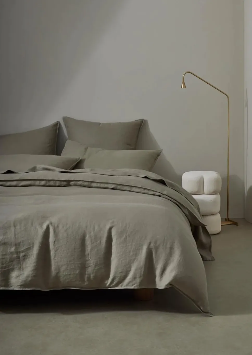 Ravello Linen Quilt Cover Caper QUEEN