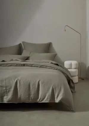 Ravello Linen Quilt Cover Caper QUEEN