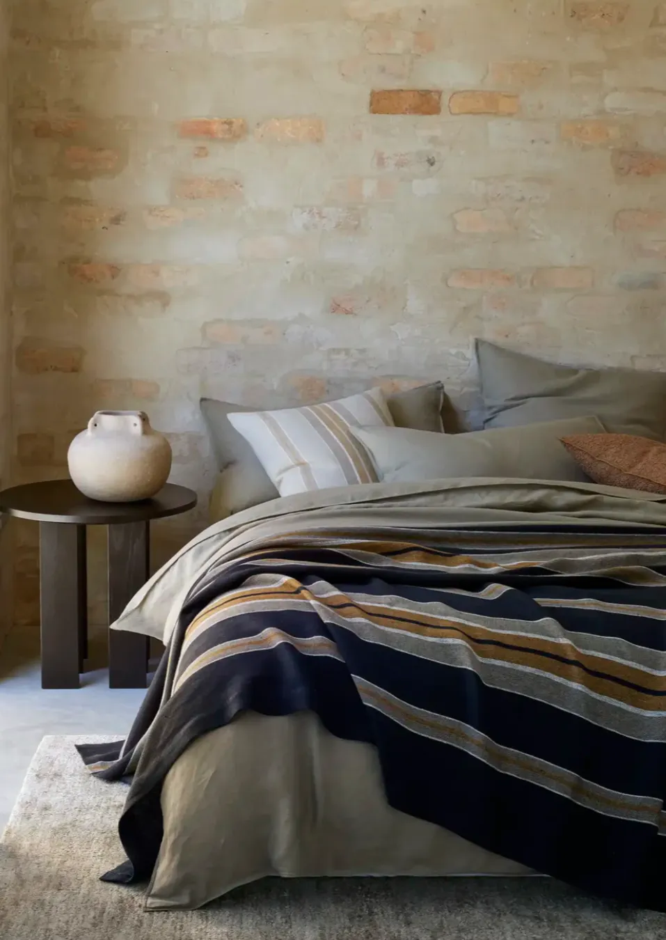 Ravello Linen Quilt Cover Caper QUEEN