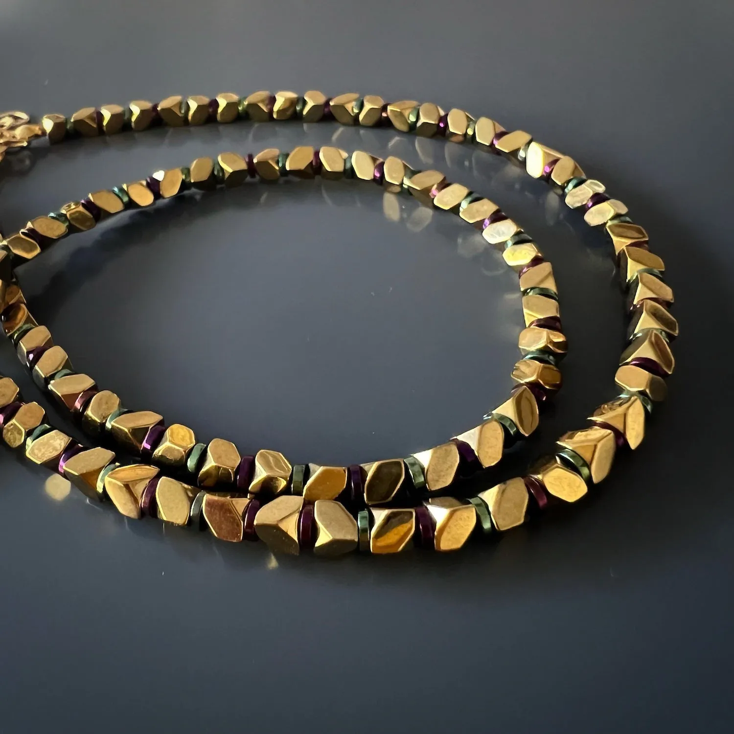 Rebirth & Eternity Diamond Phoenix Pendant Gold Hematite Stone Necklace