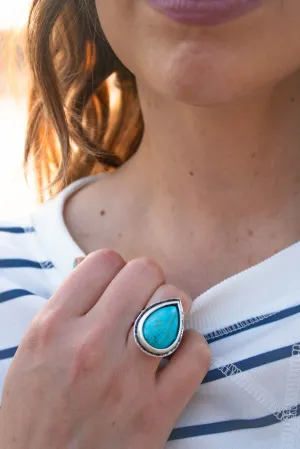 Reese Teardrop Turquoise Ring