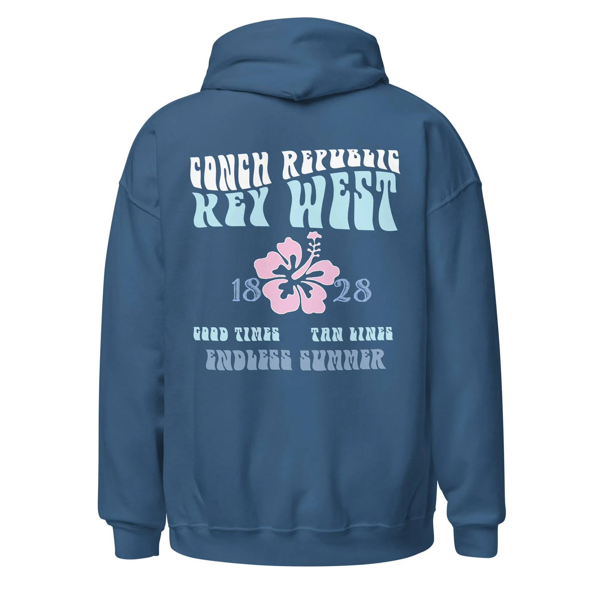 Retro Style Conch Republic Key West Beach Hoodie 1828 Endless Summer