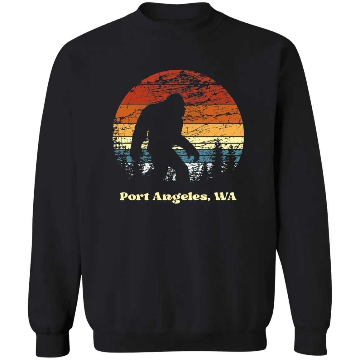 Retro Sunset Sasquatch PA Grunge Crewneck Pullover Sweatshirt
