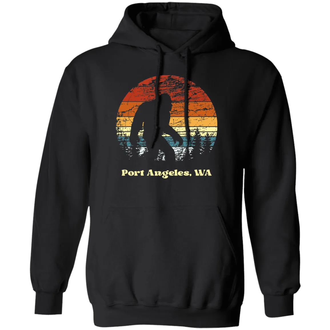 Retro Sunset Sasquatch PA Grunge Pullover Hoodie