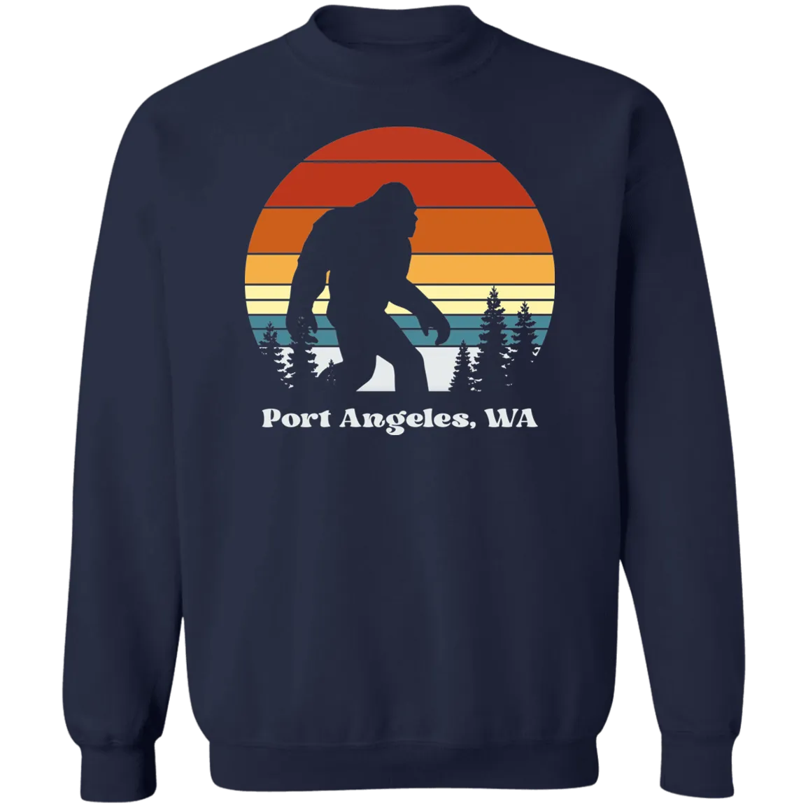Retro Sunset Sasquatch - Port Angeles Shirts