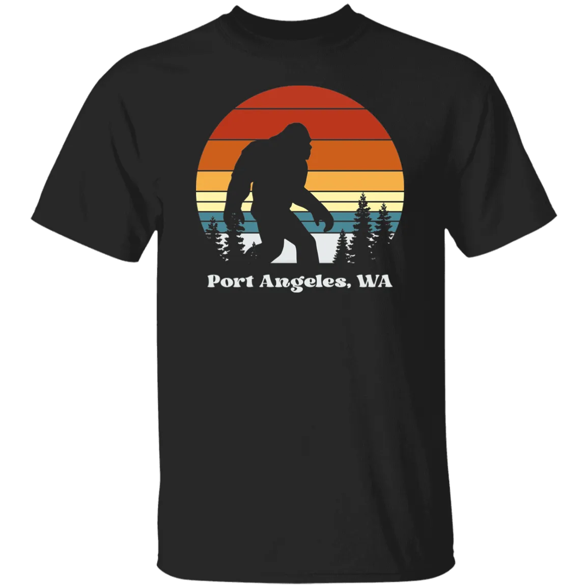 Retro Sunset Sasquatch - Port Angeles Shirts