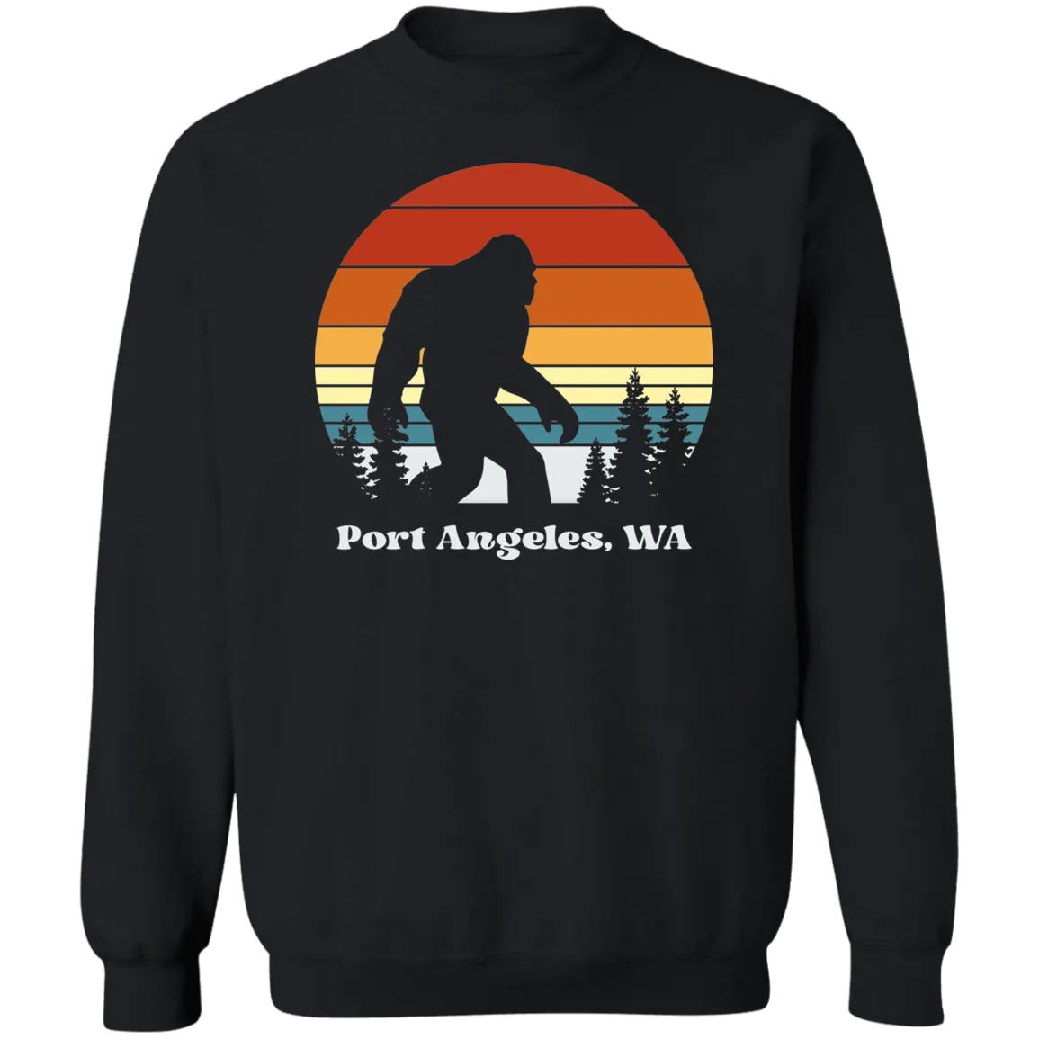 Retro Sunset Sasquatch - Port Angeles Shirts