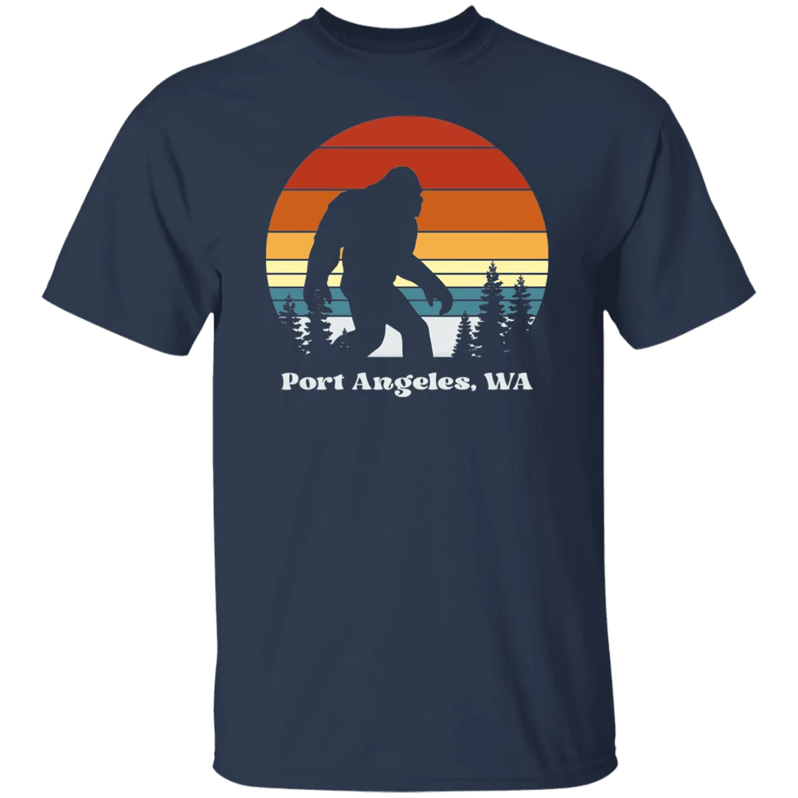 Retro Sunset Sasquatch - Port Angeles Shirts