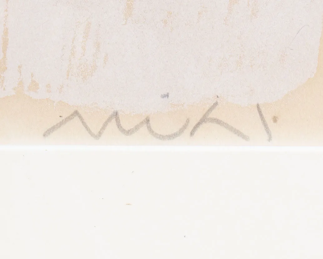 Roger Mühl Signed Limited Edition Abstract Lithograph of a Seated Nude