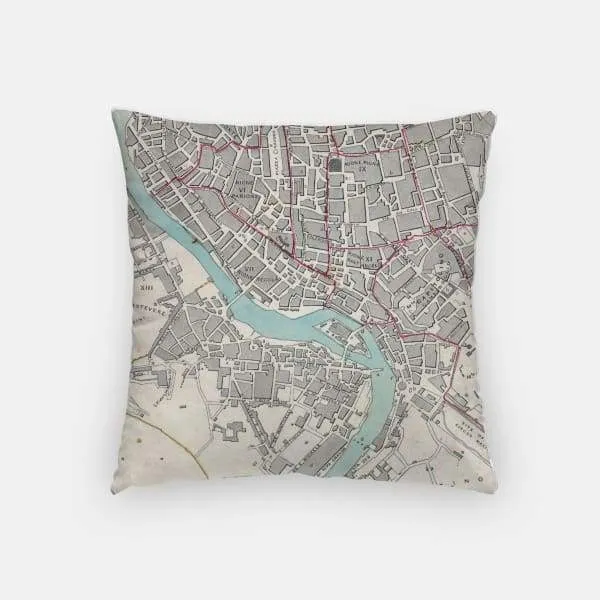 Rome city skyline with vintage Rome map