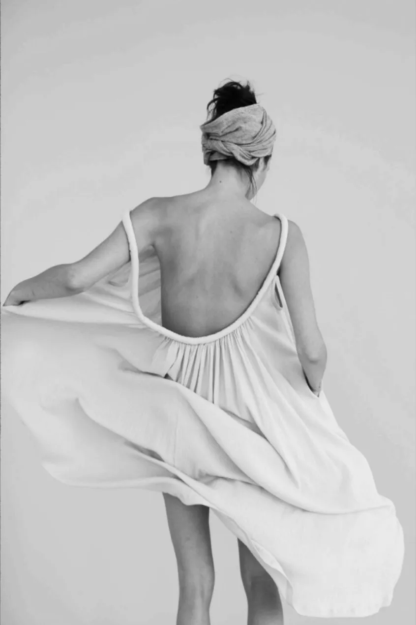 Sahara Chemise Dress French Blue Cotton Gauze