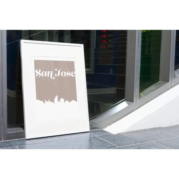 San Jose, California retro inspired city skyline
