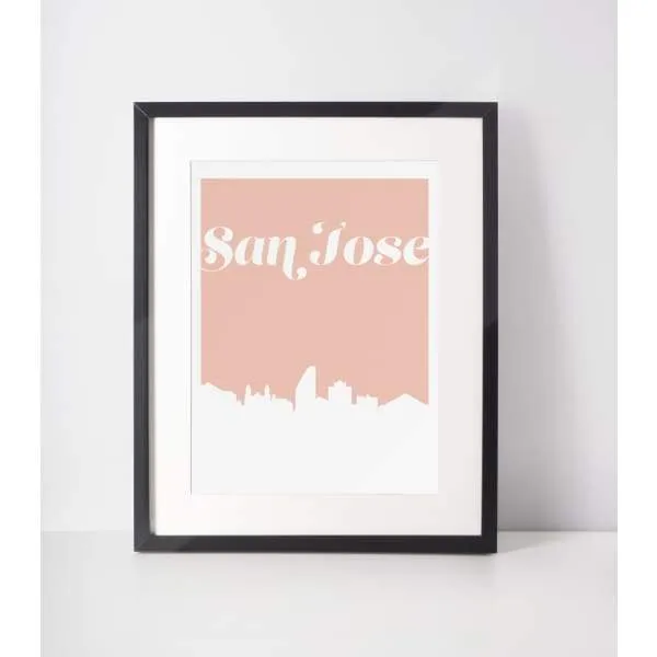 San Jose, California retro inspired city skyline