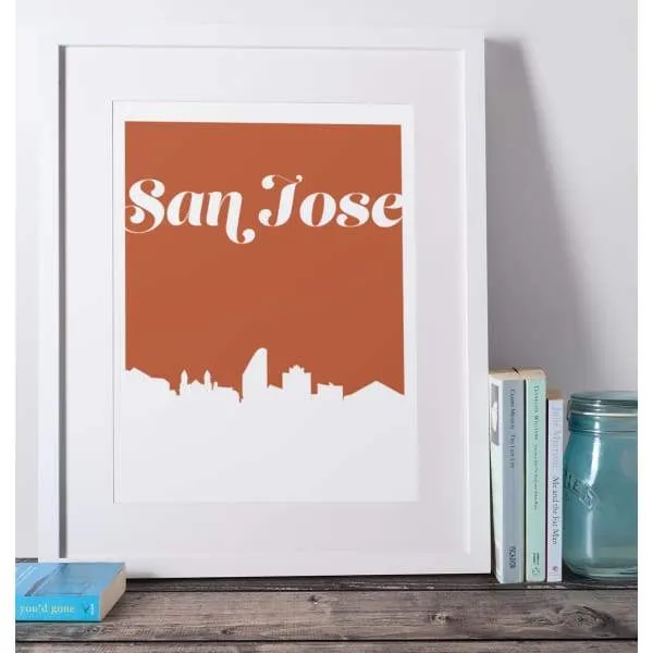 San Jose, California retro inspired city skyline