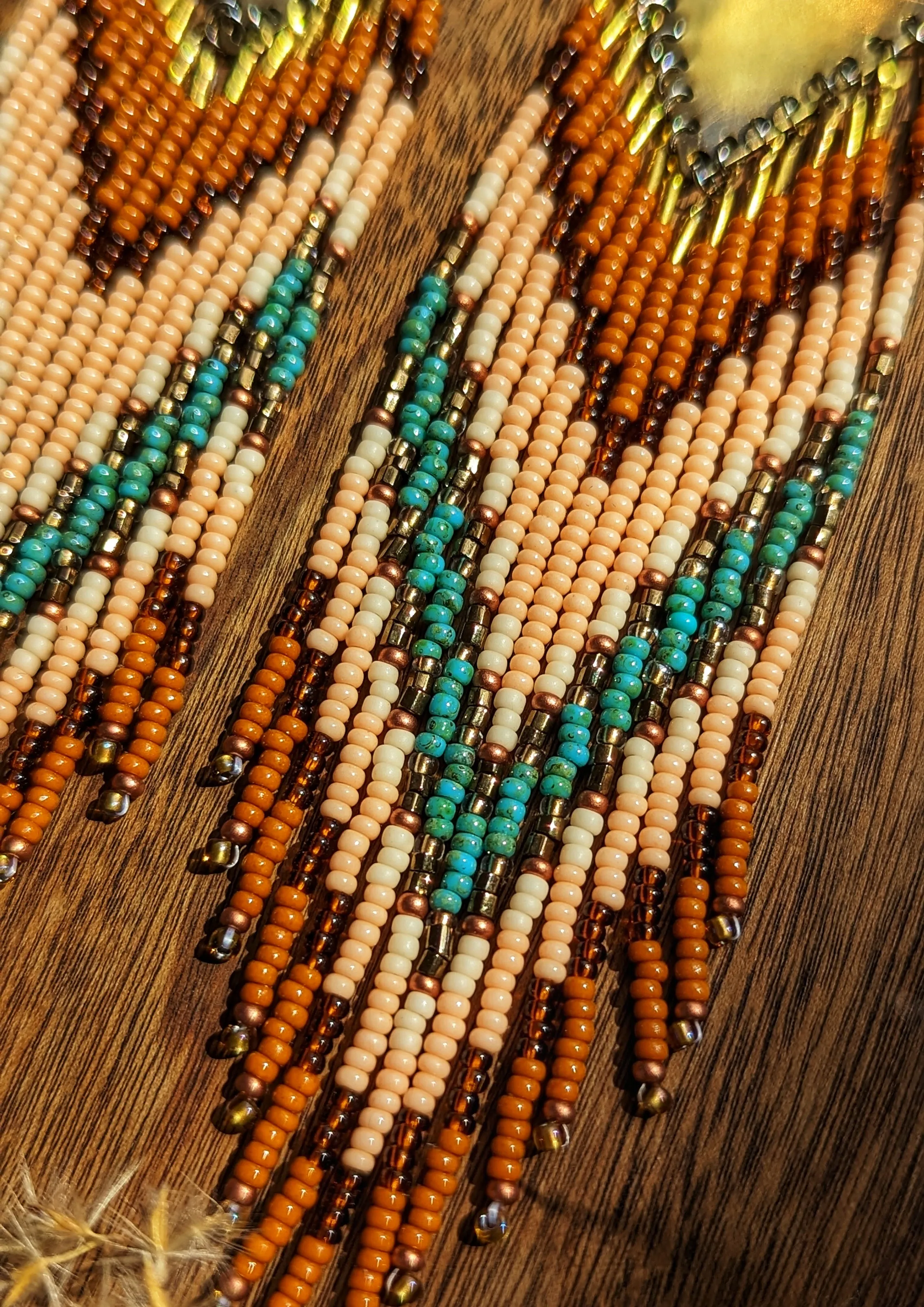 Sana Persimmon Turquoise Beaded Earrings