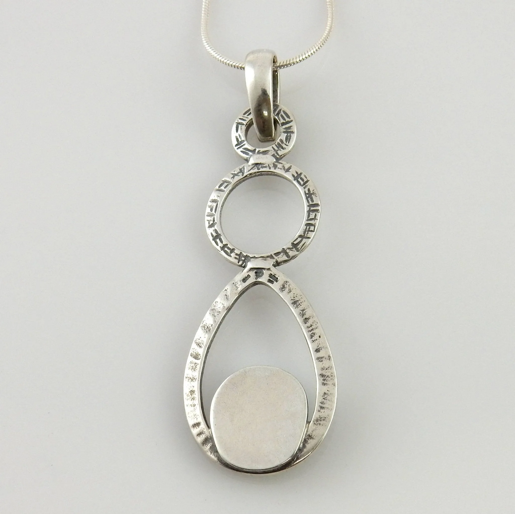Silver Blue Turquoise Textured Pendant