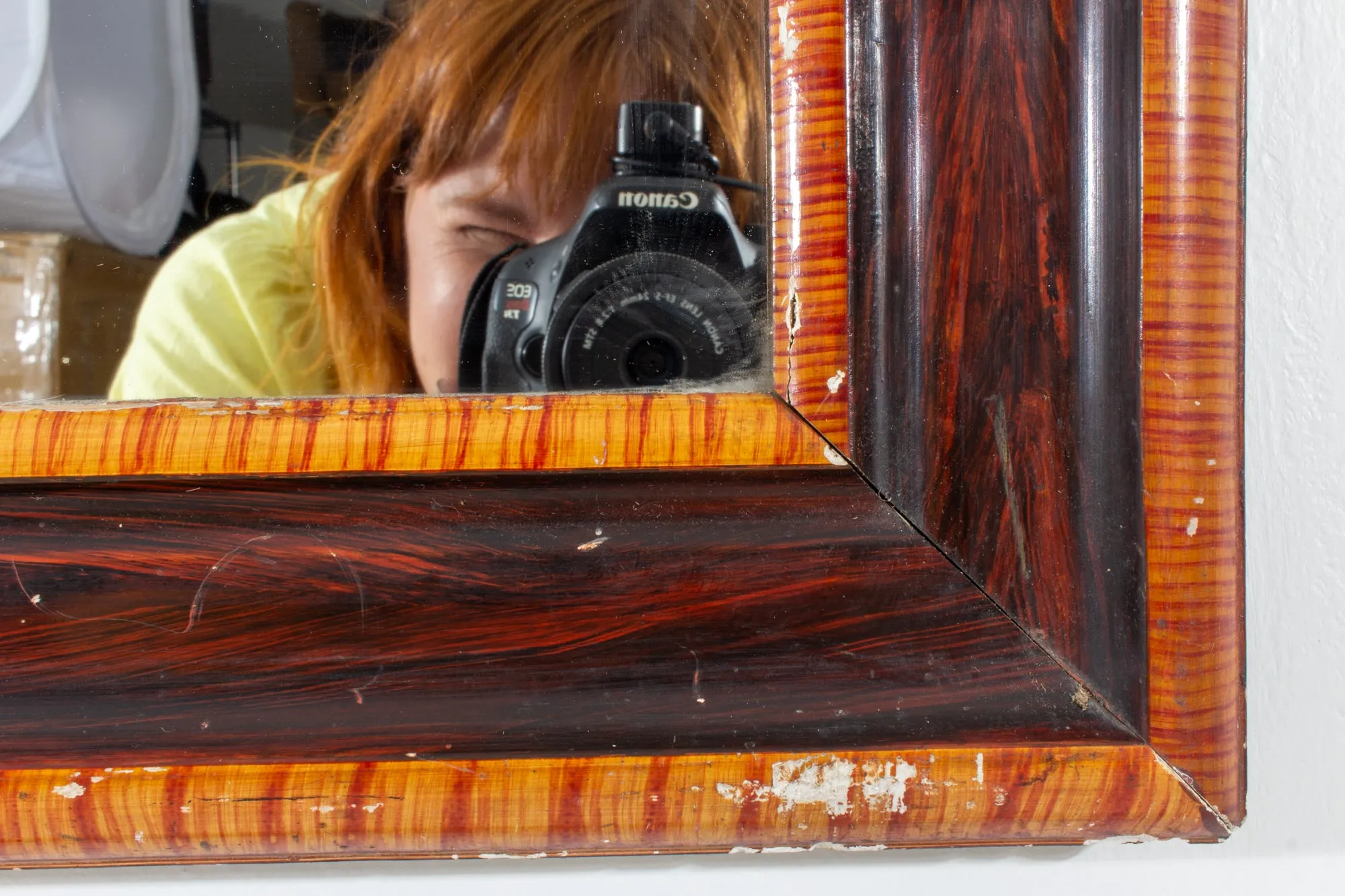 Small Antique French Painted Louis Philippe Mirror