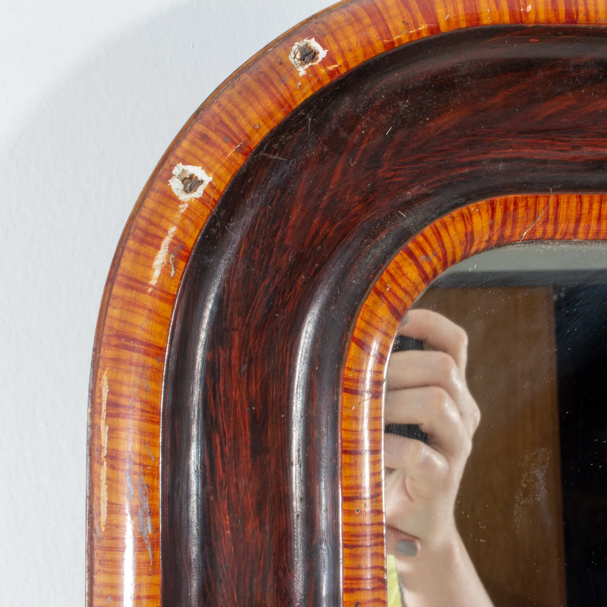 Small Antique French Painted Louis Philippe Mirror