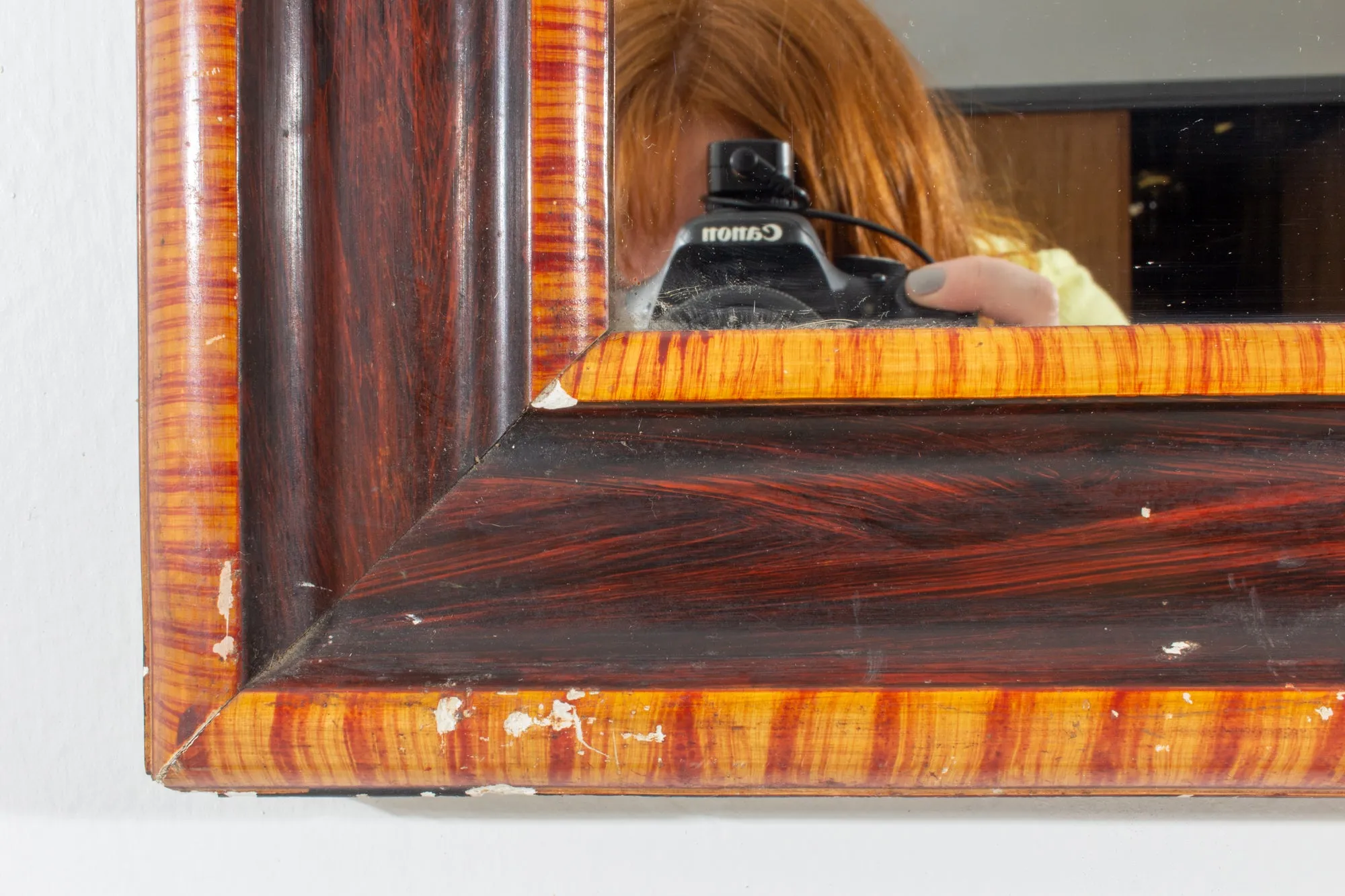Small Antique French Painted Louis Philippe Mirror