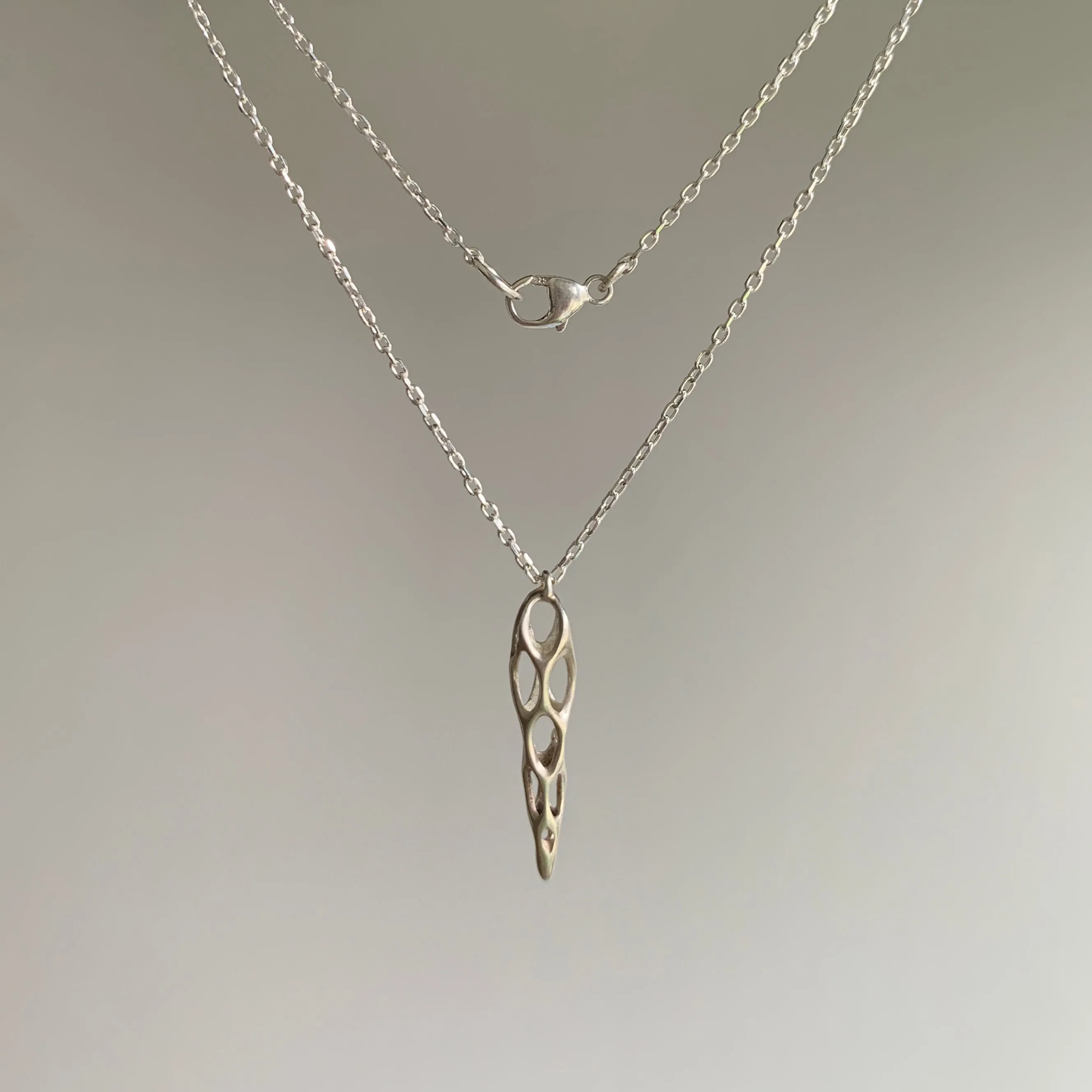 Small Silver Cholla Pendant