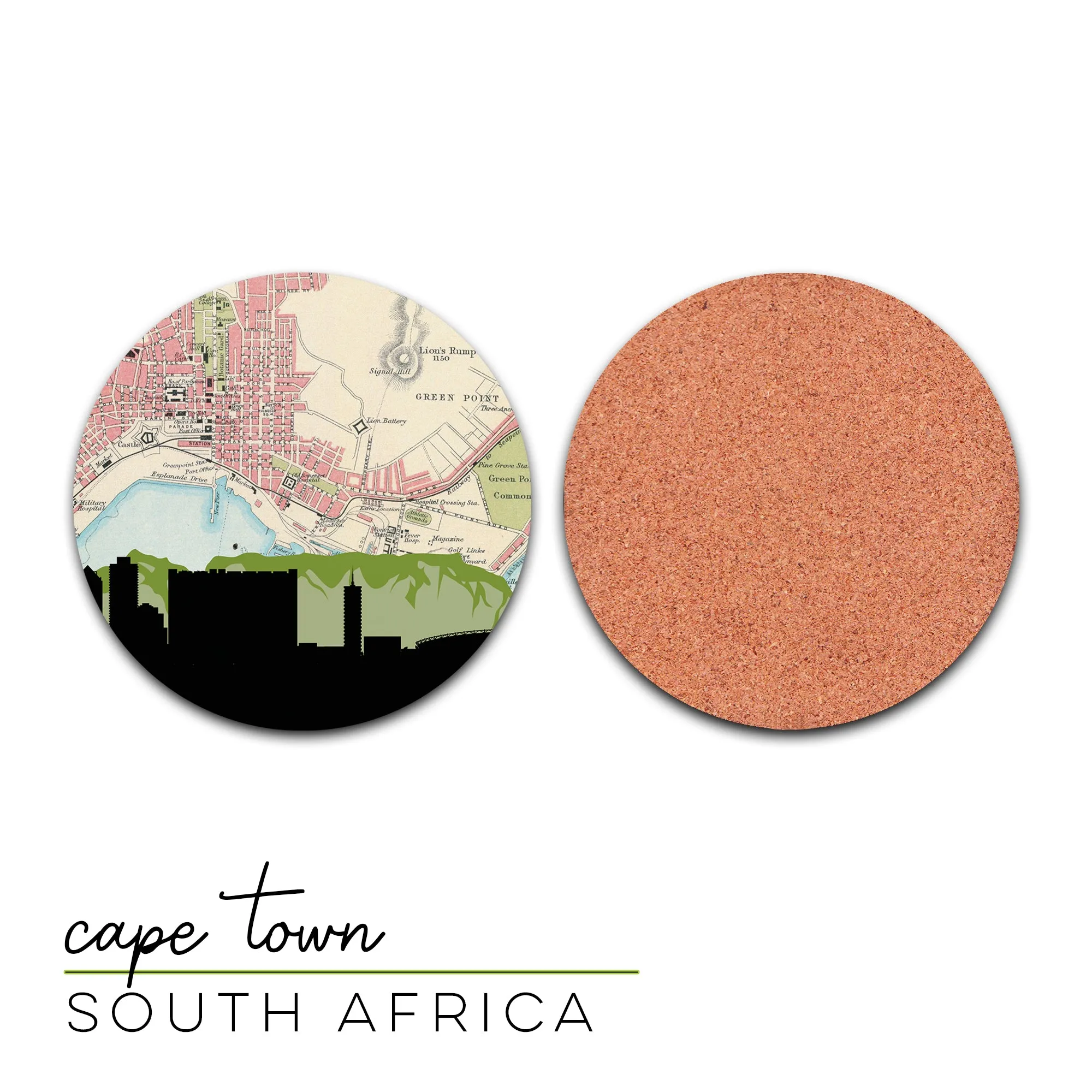 South Africa coaster set, South Africa coasters, South Africa city coaster, South Africa gifts, South Africa souvenir, South Africa barware