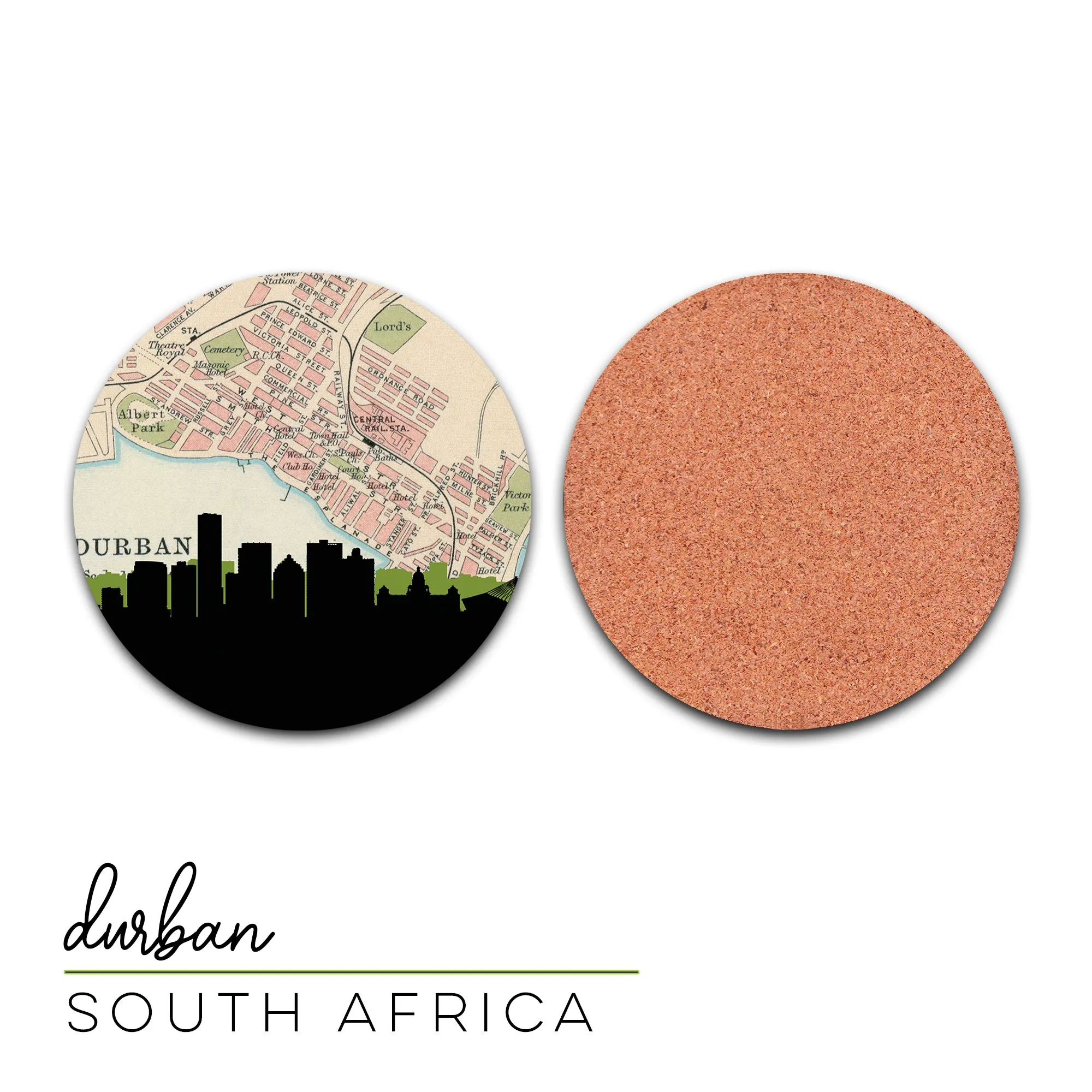 South Africa coaster set, South Africa coasters, South Africa city coaster, South Africa gifts, South Africa souvenir, South Africa barware