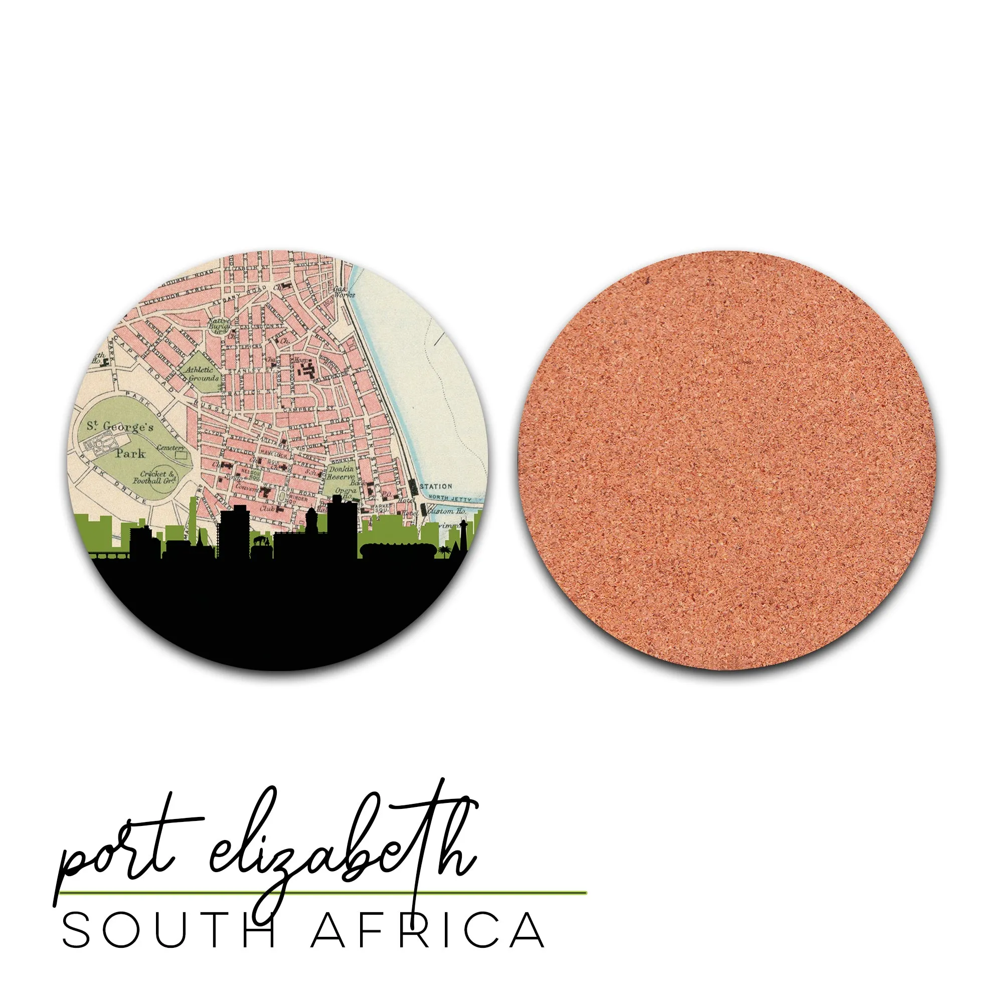 South Africa coaster set, South Africa coasters, South Africa city coaster, South Africa gifts, South Africa souvenir, South Africa barware
