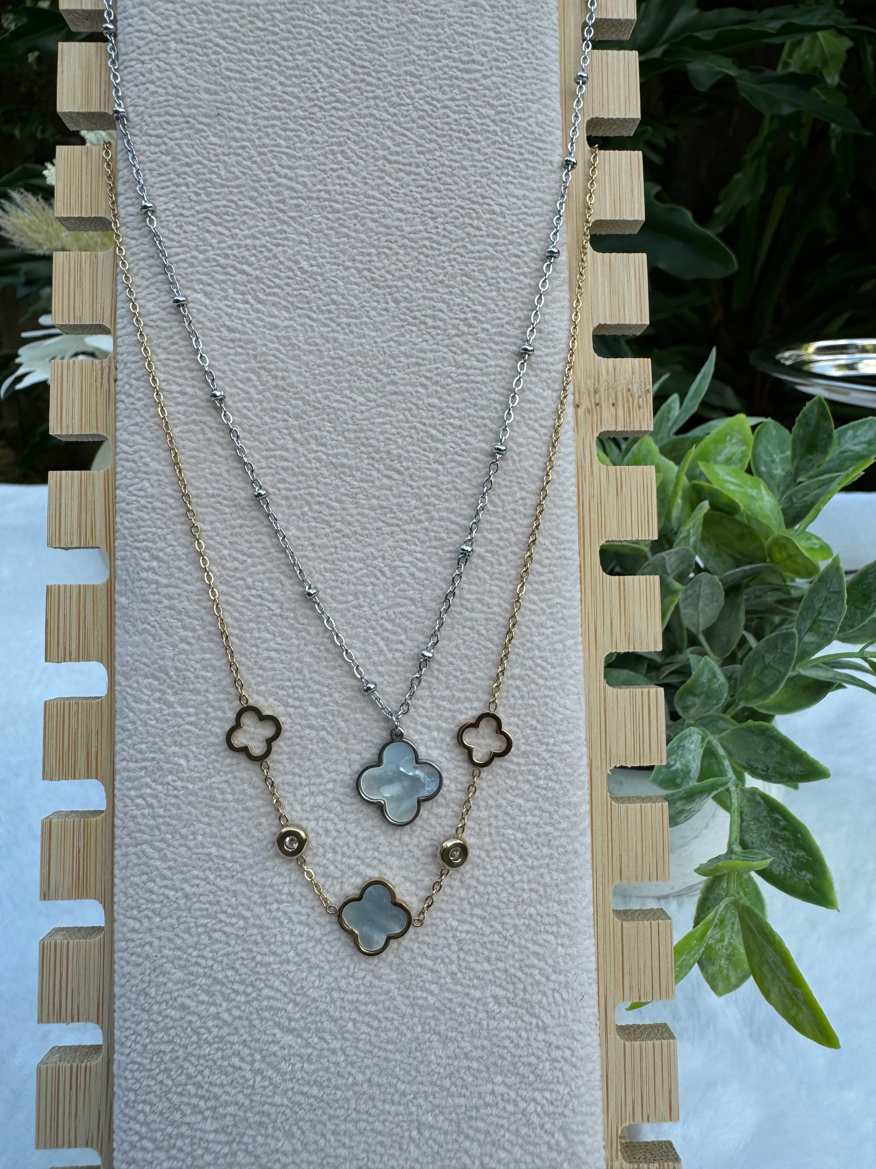 Stainless steel clover necklace