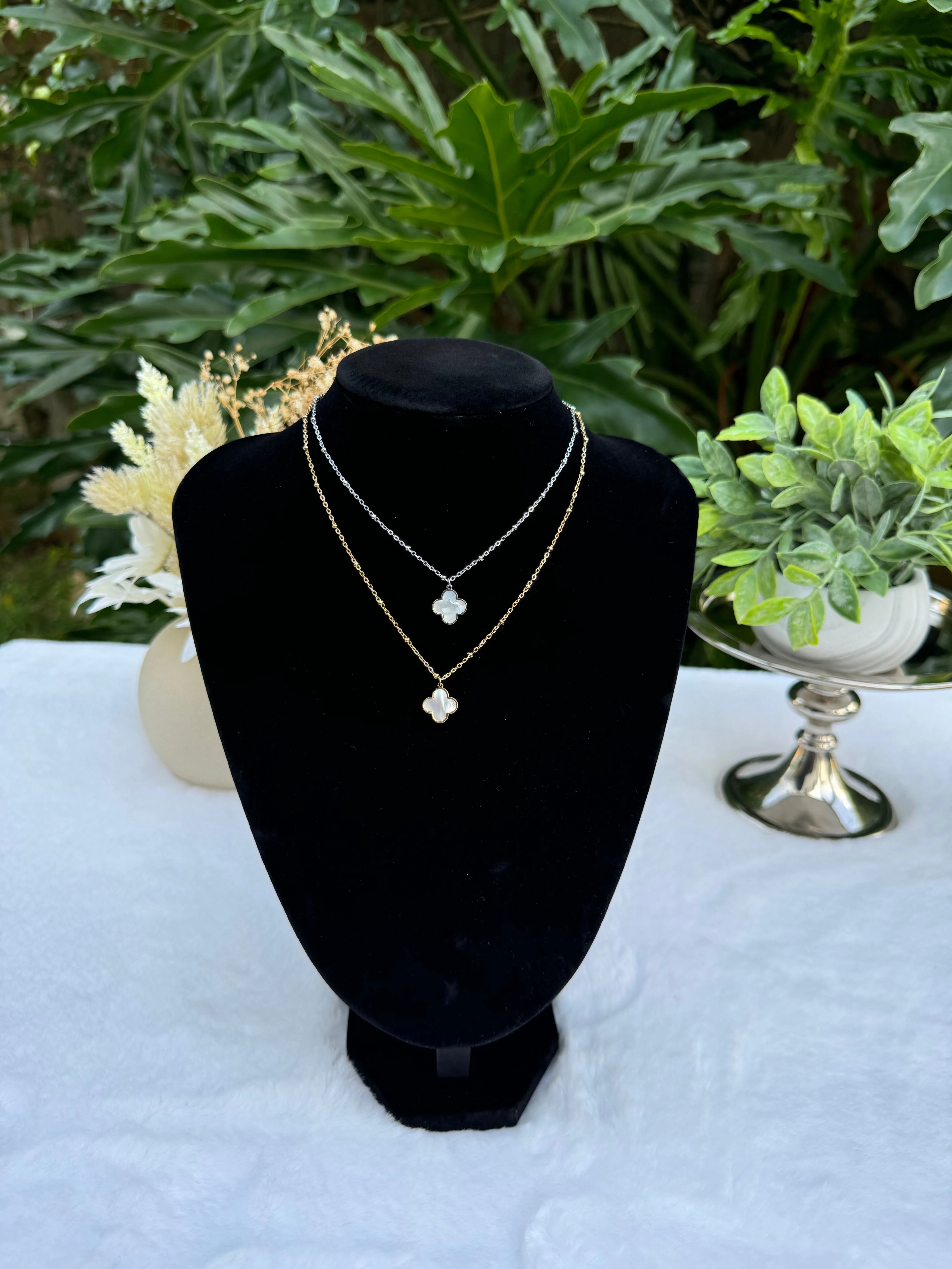 Stainless steel clover necklace