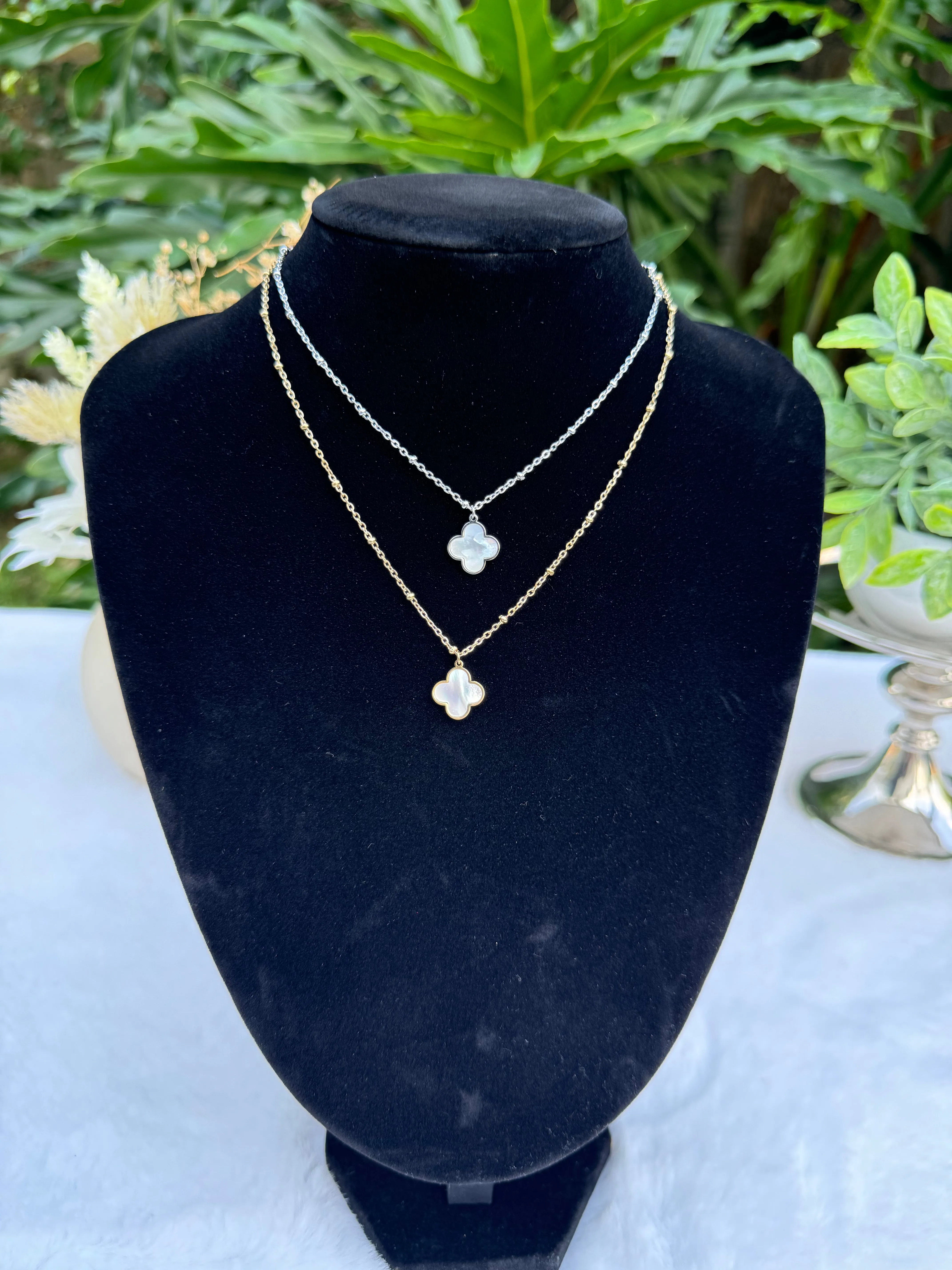 Stainless steel clover necklace