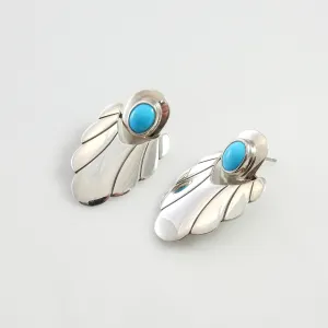 Sterling Silver Blue Turquoise Post Earrings