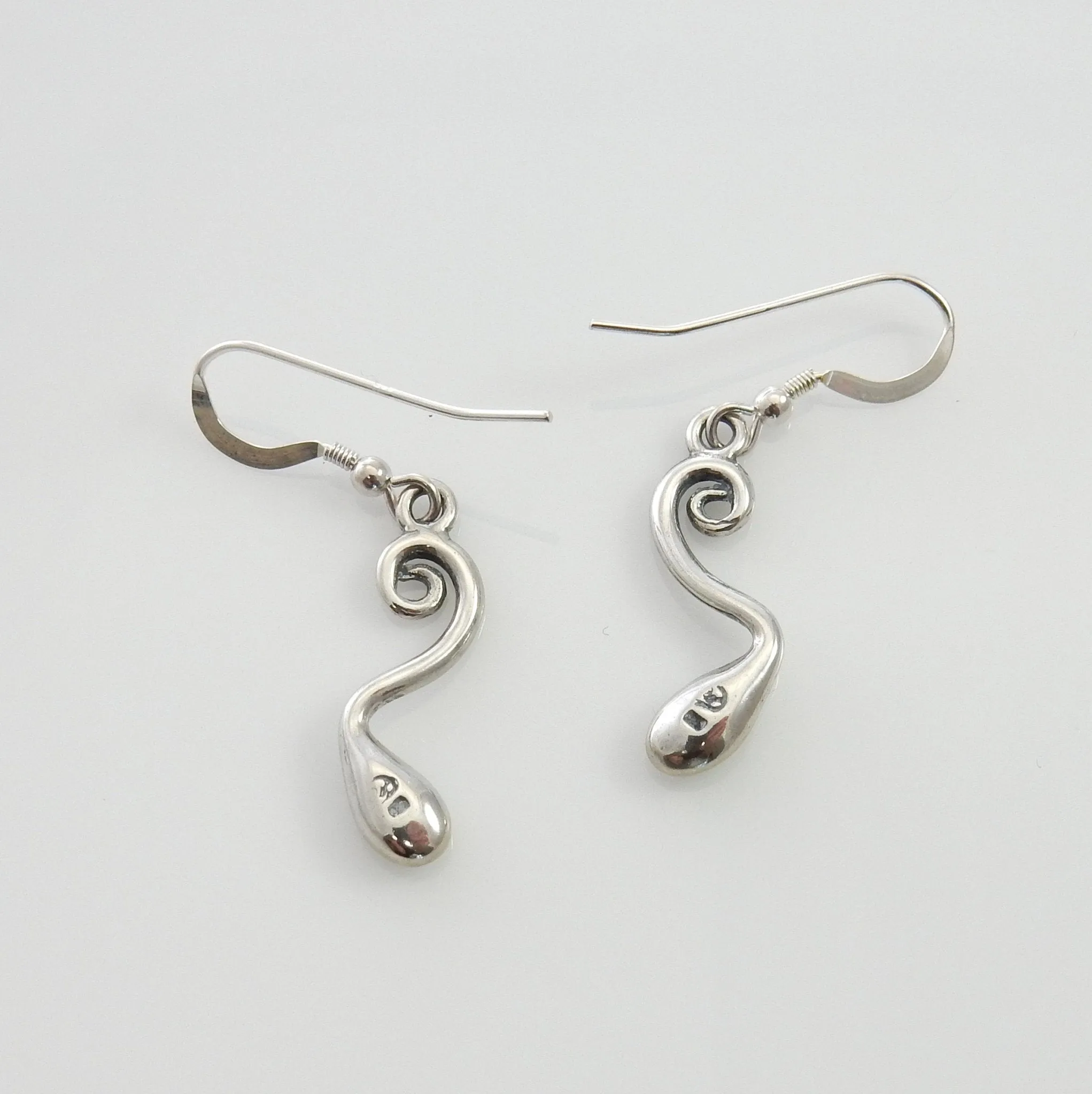 Sterling Silver Green Turquoise Inlay Dangle Earrings