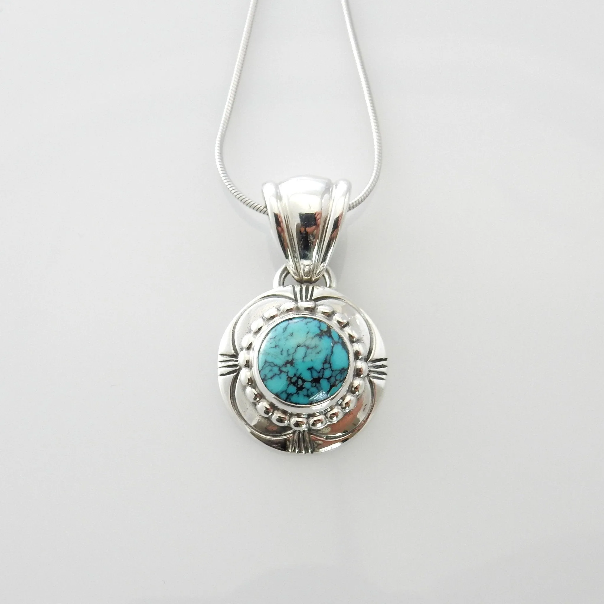 Sterling Silver Southwestern Turquoise Pendant