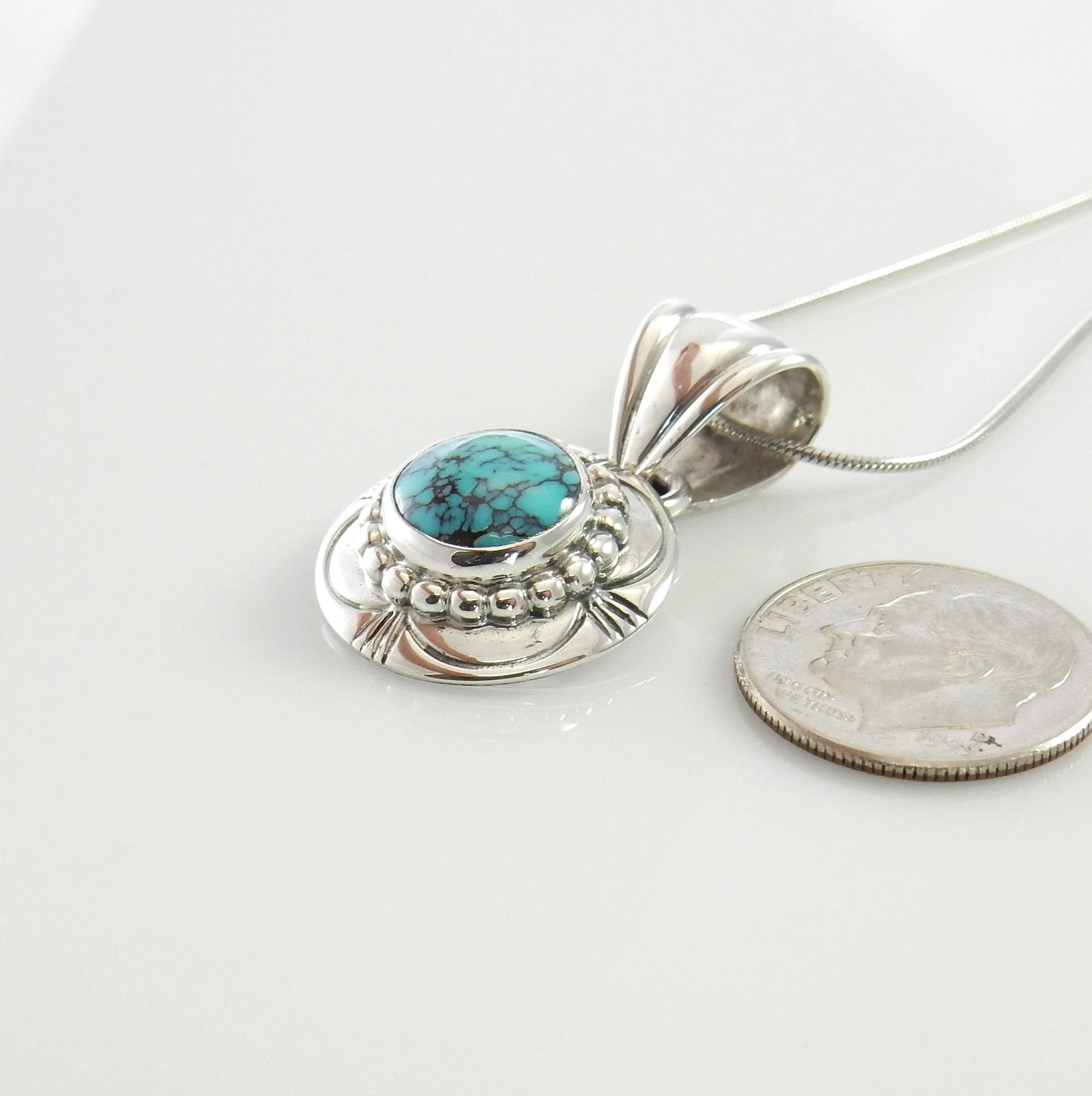 Sterling Silver Southwestern Turquoise Pendant