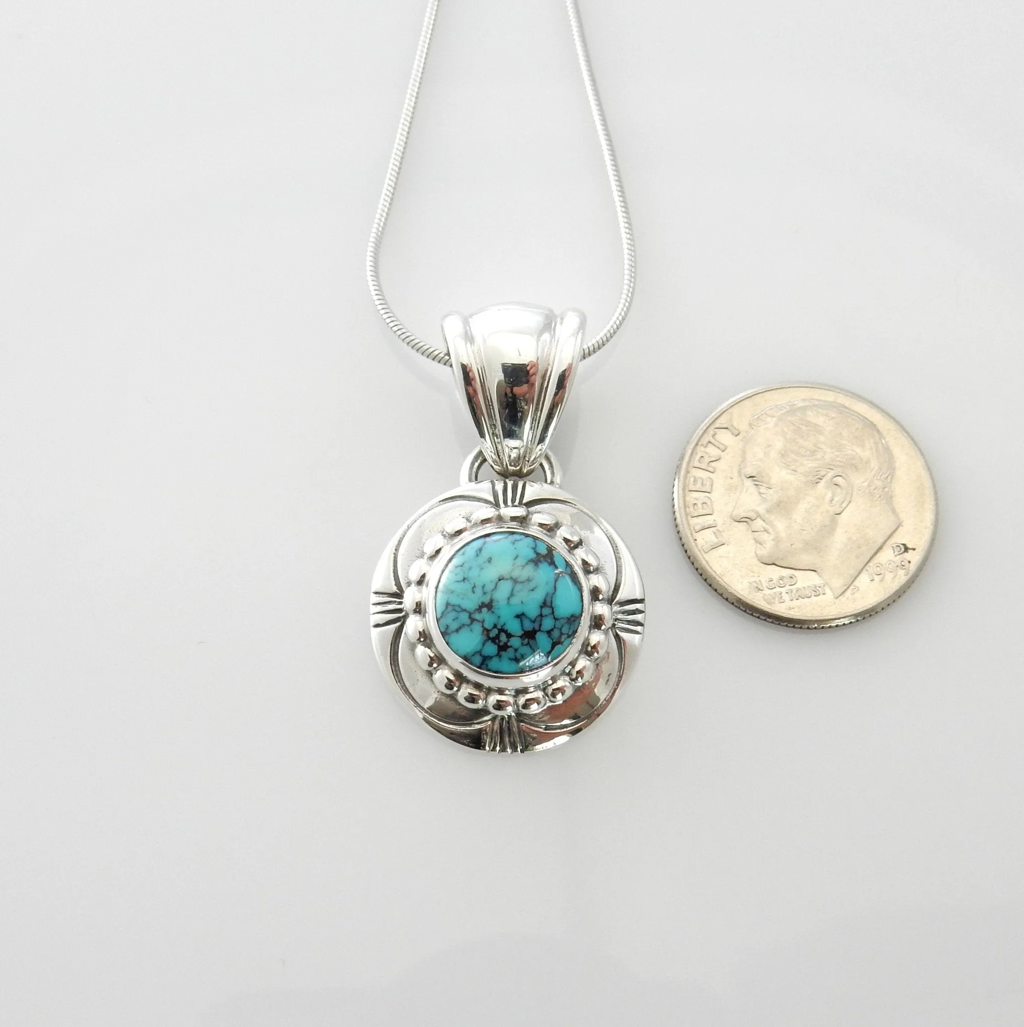Sterling Silver Southwestern Turquoise Pendant