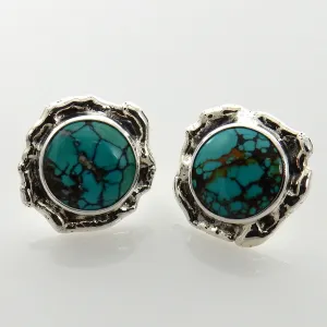 Sterling Silver Tibetan Turquoise Post Earrings