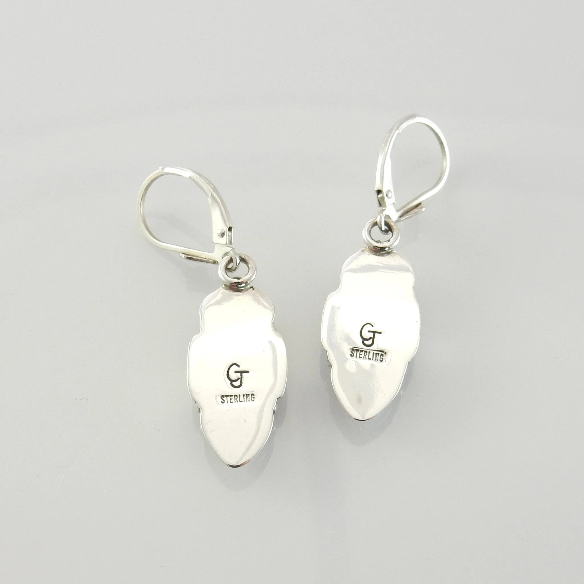 Sterling Silver Turquoise Peridot Heart Dangle earrings