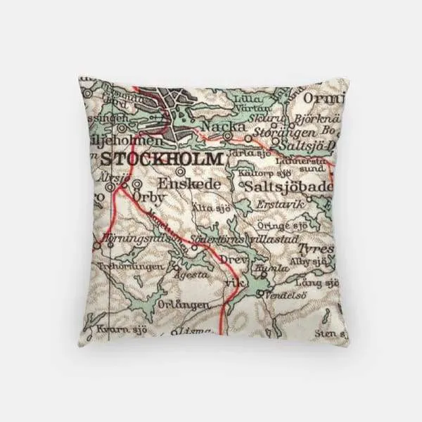 Stockholm city skyline with vintage Stockholm map