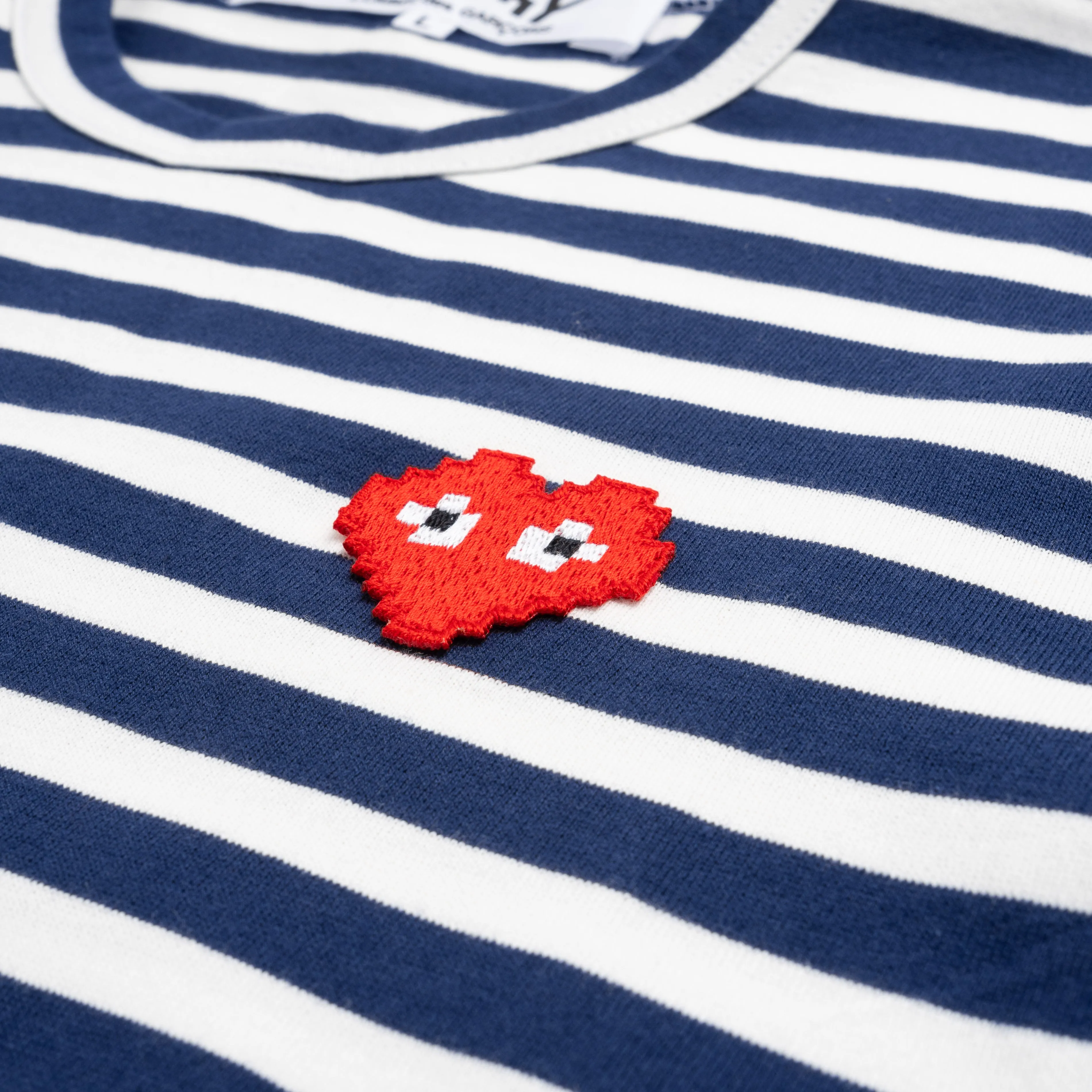 Stripe Pixel Heart LS Tee AZ-T324-051-1 Navy