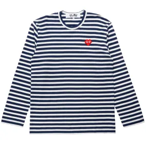 Stripe Pixel Heart LS Tee AZ-T324-051-1 Navy