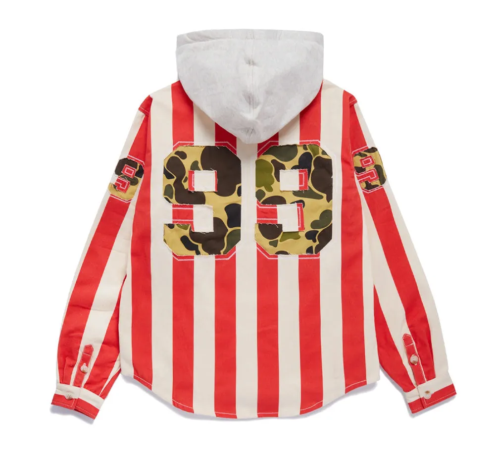STRIPED HOODIE OVER SHIRT